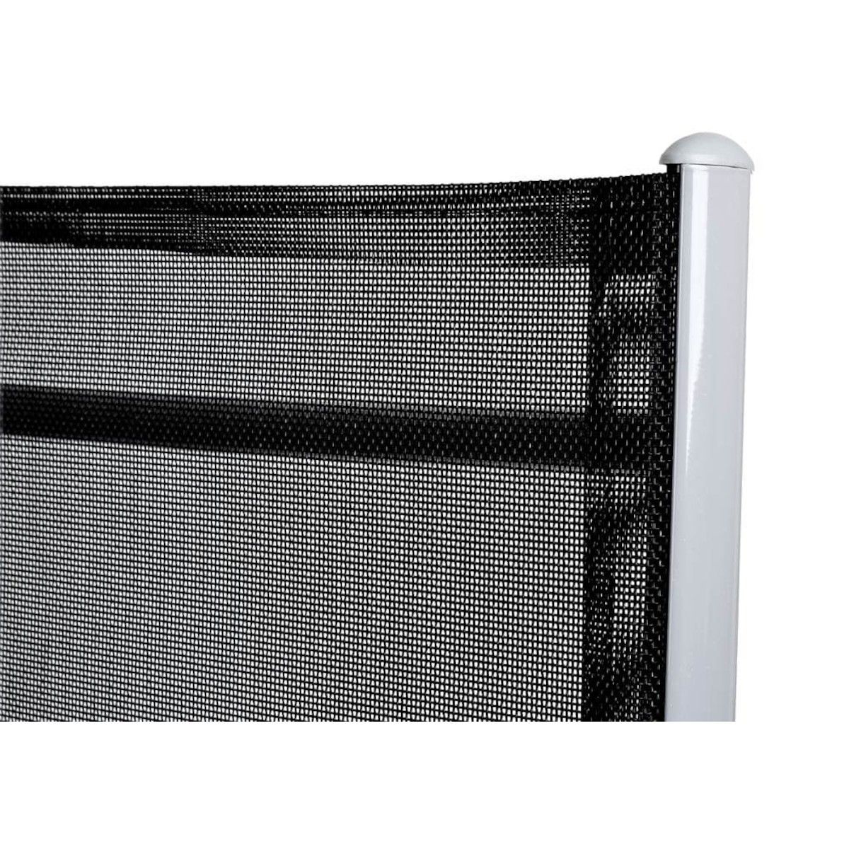 Gartenmöbel-Set für die Terrasse, großer Tisch mit matter Glasplatte, 6 klappbare Aluminiumstühle, 150 x90x75 cm, Clinton