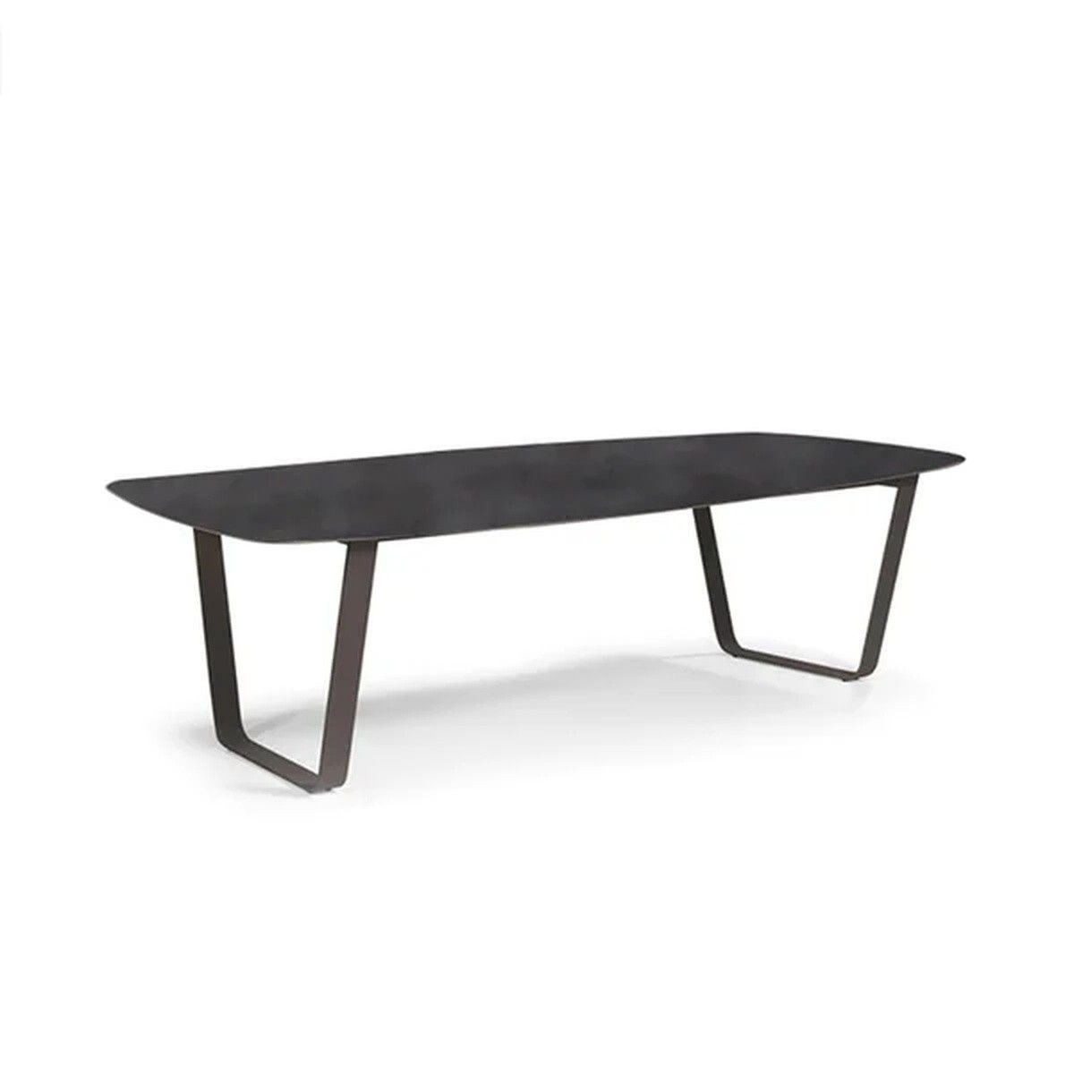 Möbelset für Terrasse oder Garten, 6 Personen, Tisch mit Aluminiumplatte, Stühle mit Kissen, Polyrattan, Roma