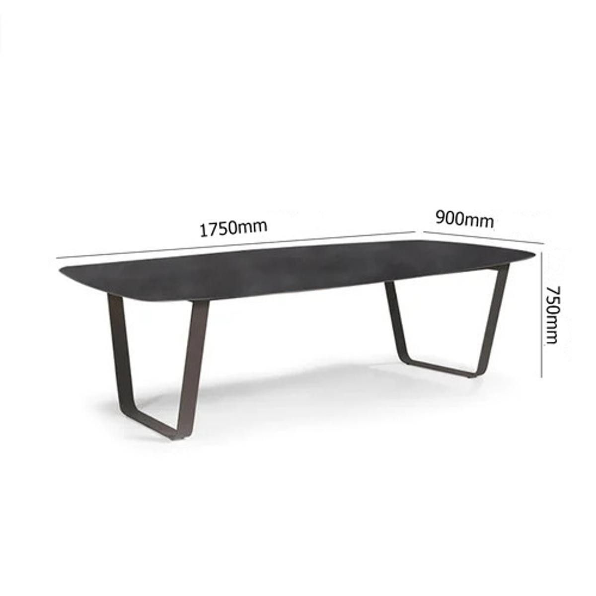 Möbelset für Terrasse oder Garten, 6 Personen, Tisch mit Aluminiumplatte, Stühle mit Kissen, Polyrattan, Roma