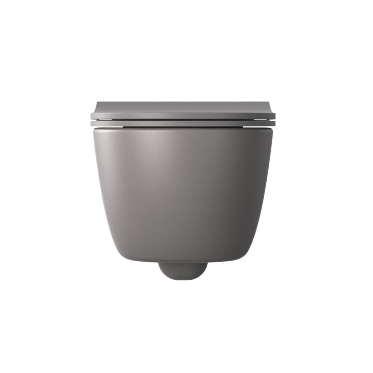 WC- und Bidet-Set, Grau, halbmatte Oberfläche, Power Color, hängende Montage, 49x36 cm, Michael-Kollektion