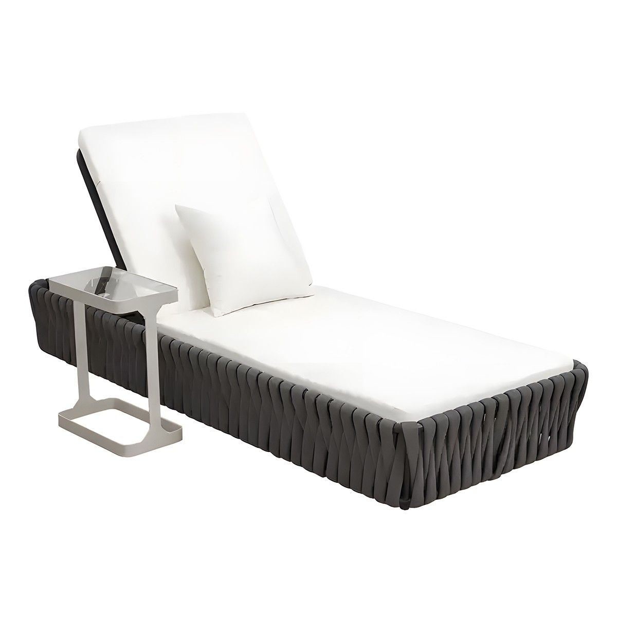 Verstellbare Strandliege mit Matratze, Aluminiumrahmen und EQ-Geflecht, Tenerife, Luxury by EGO