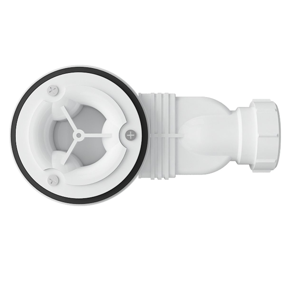 Universeller Slim-Ablaufsiphon, Durchmesser 11,9 cm, Durchflussmenge 25,8 Liter/Minute, Kunststoff