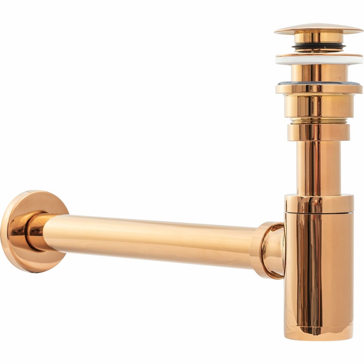 Universaler Ablaufgarnitur + Klick-Klack-Ventil, Push-up-System, Ausführung Roségold