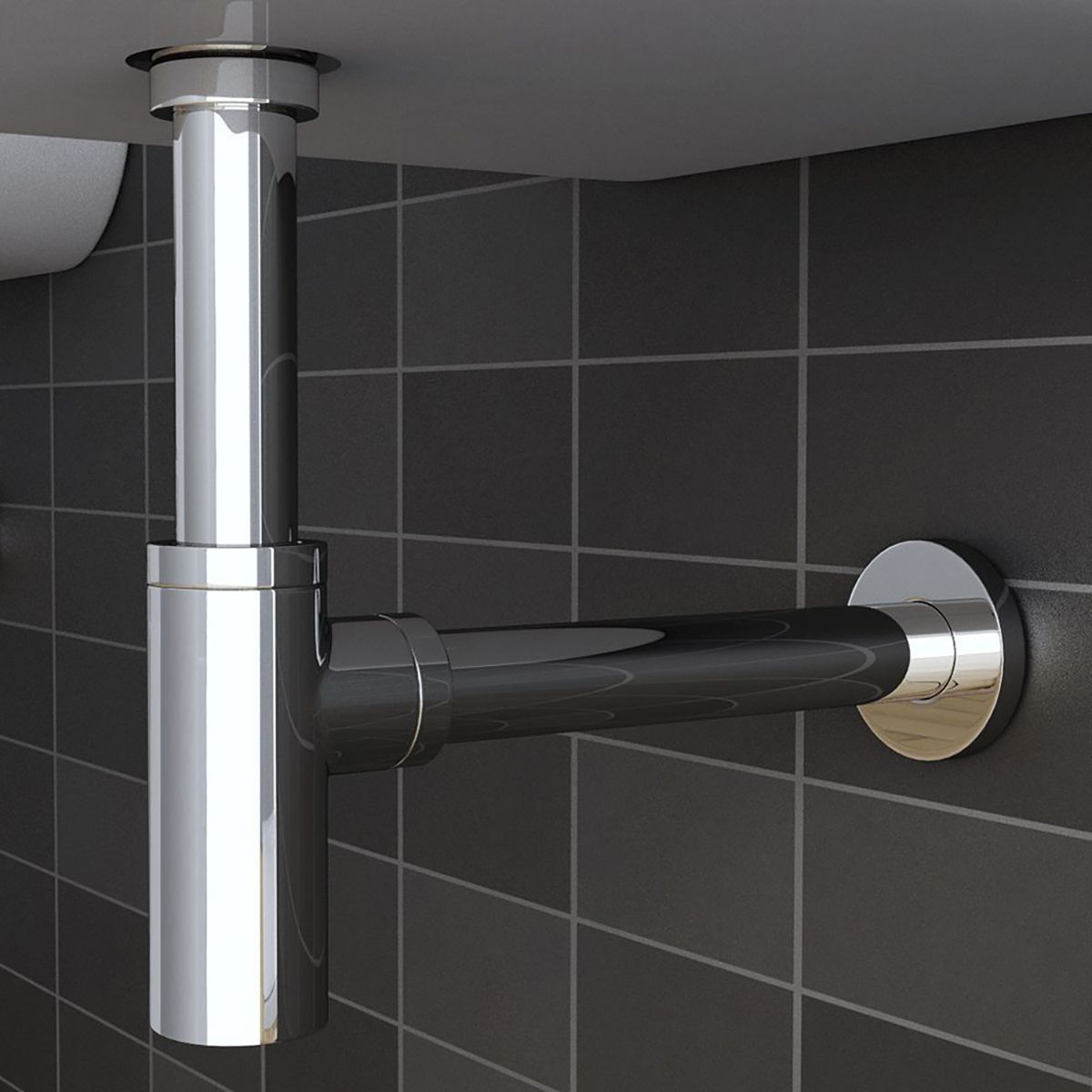 Siphon EGO-S05, besonderes Design, Edelstahl, Chrom-Finish