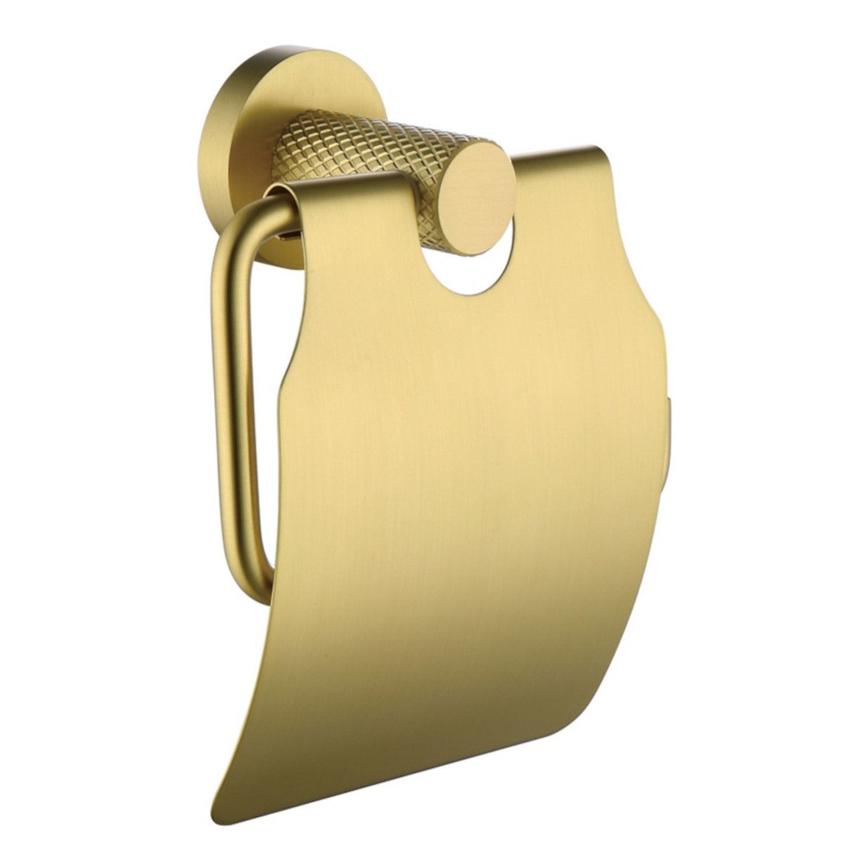 Toilettenpapierhalter mit Klappe, Mattgold, Messing, modernes Design, Apolo