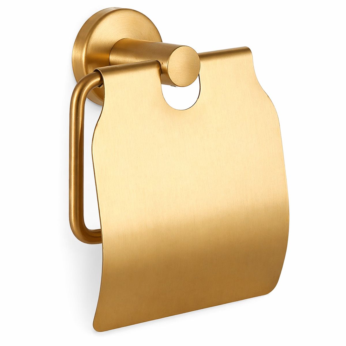 Toilettenpapierhalter mit Klappe, Mattgold, Stahl, modernes Design, Velvet