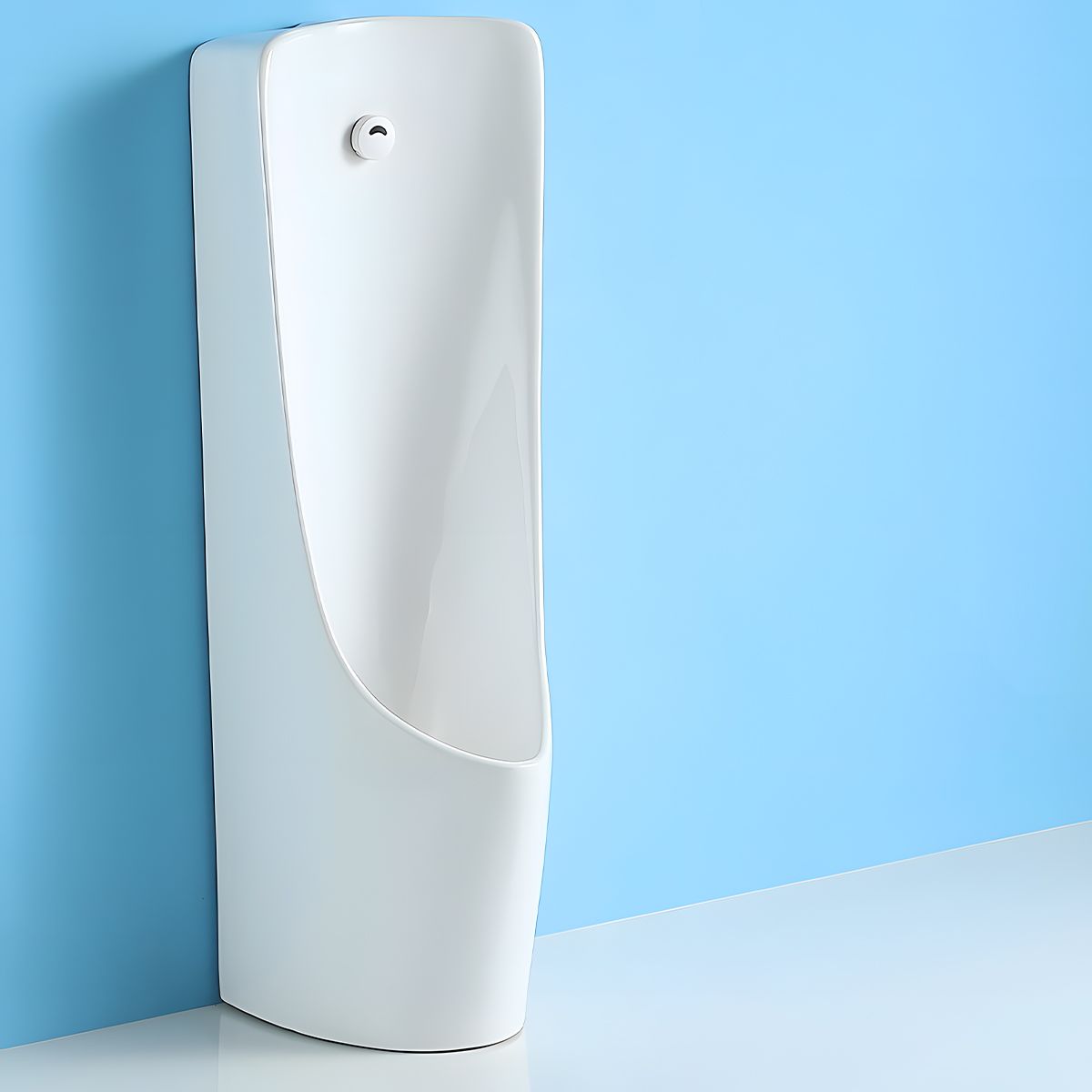 Urinal mit integriertem Sensor, Bodenablauf, 34x35.5x100 cm, Glänzend Weiß, Silento