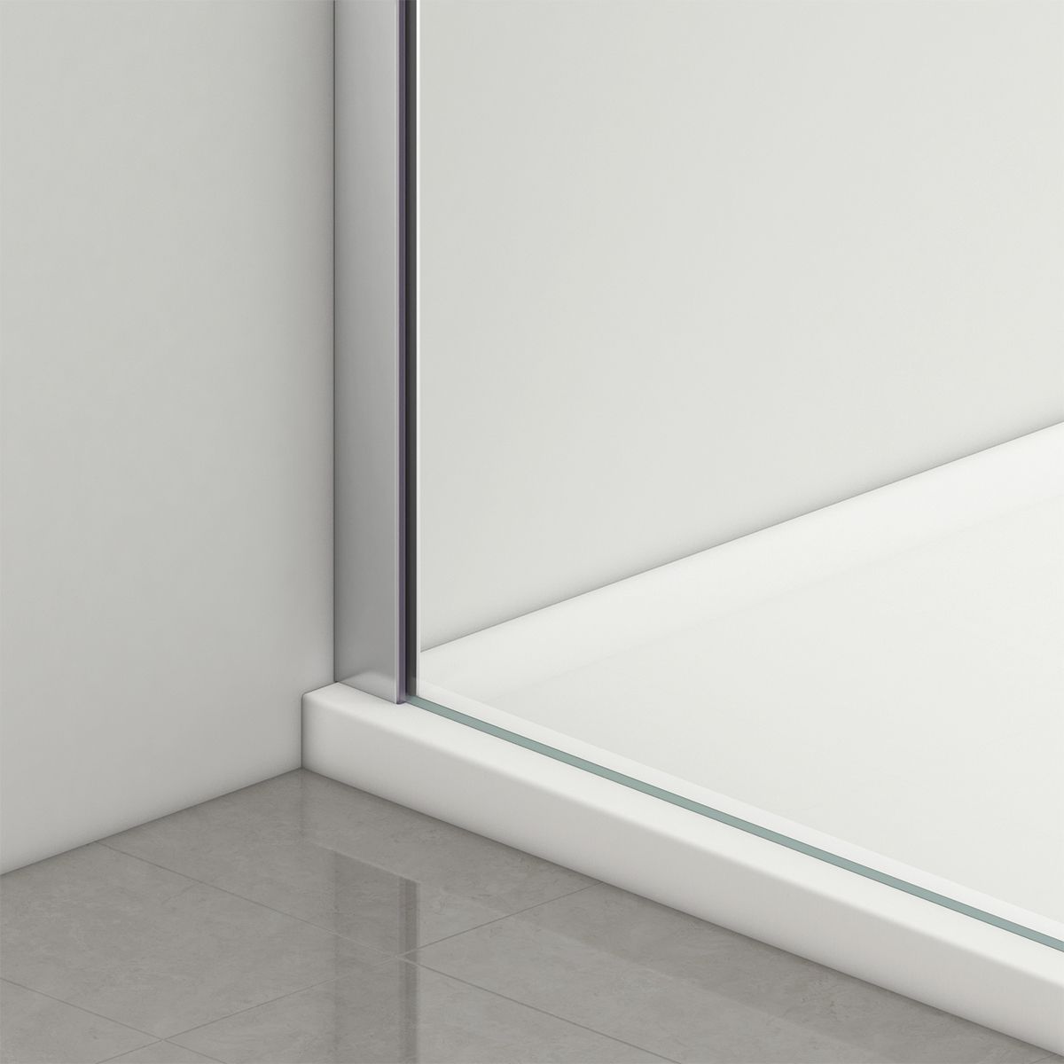 Duschtür, verschiebbar, transparent, 6 mm Sicherheitsglas, Abmessungen zwischen 100-160 cm, Chromprofil, Hanes