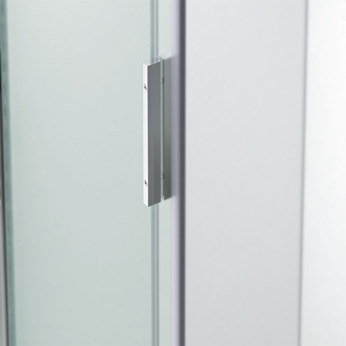 Duschtür, verschiebbar, transparent, 6 mm Sicherheitsglas, Abmessungen zwischen 100-160 cm, Chromprofil, Hanes