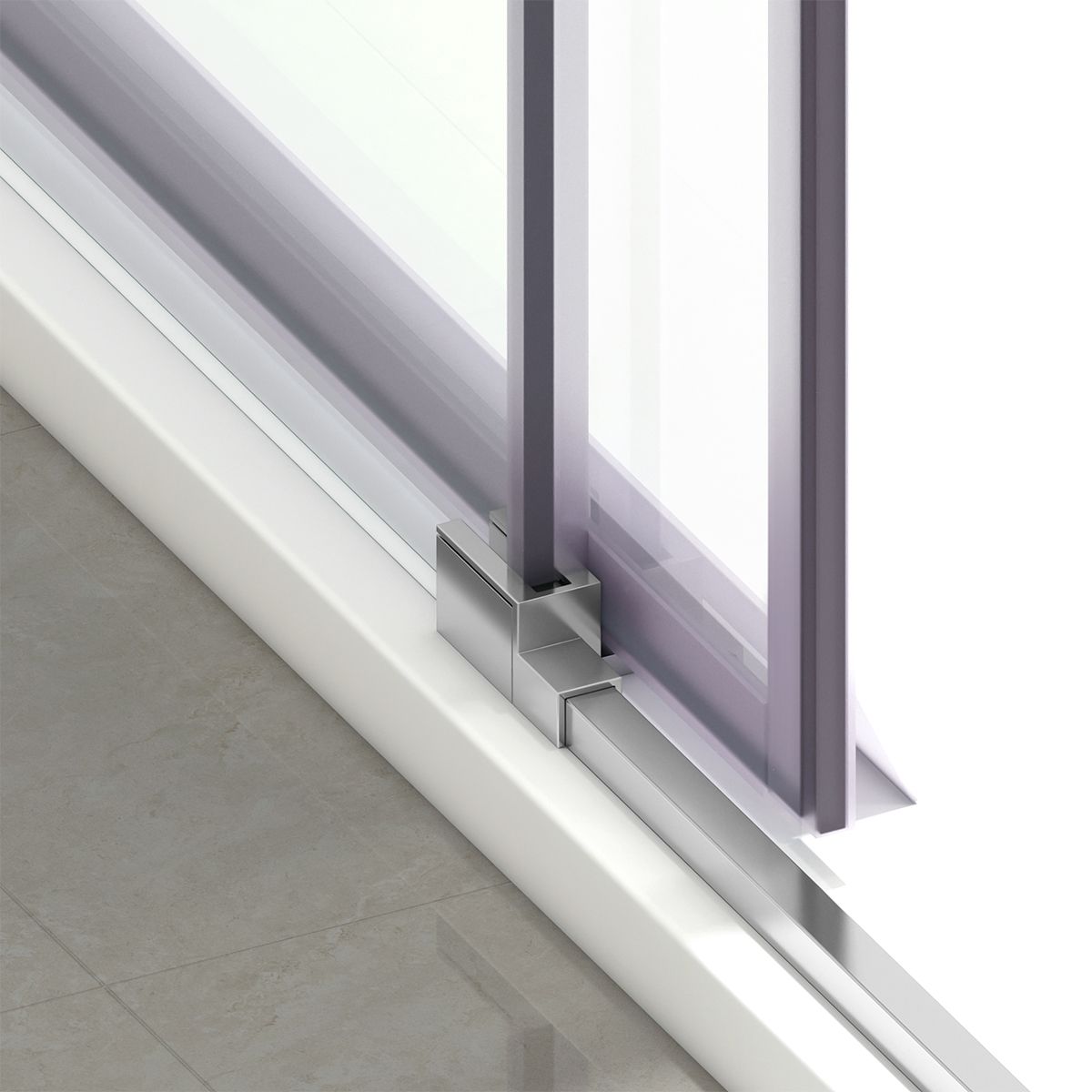 Duschtür, verschiebbar, transparent, 6 mm Sicherheitsglas, Abmessungen zwischen 100-160 cm, Chromprofil, Hanes