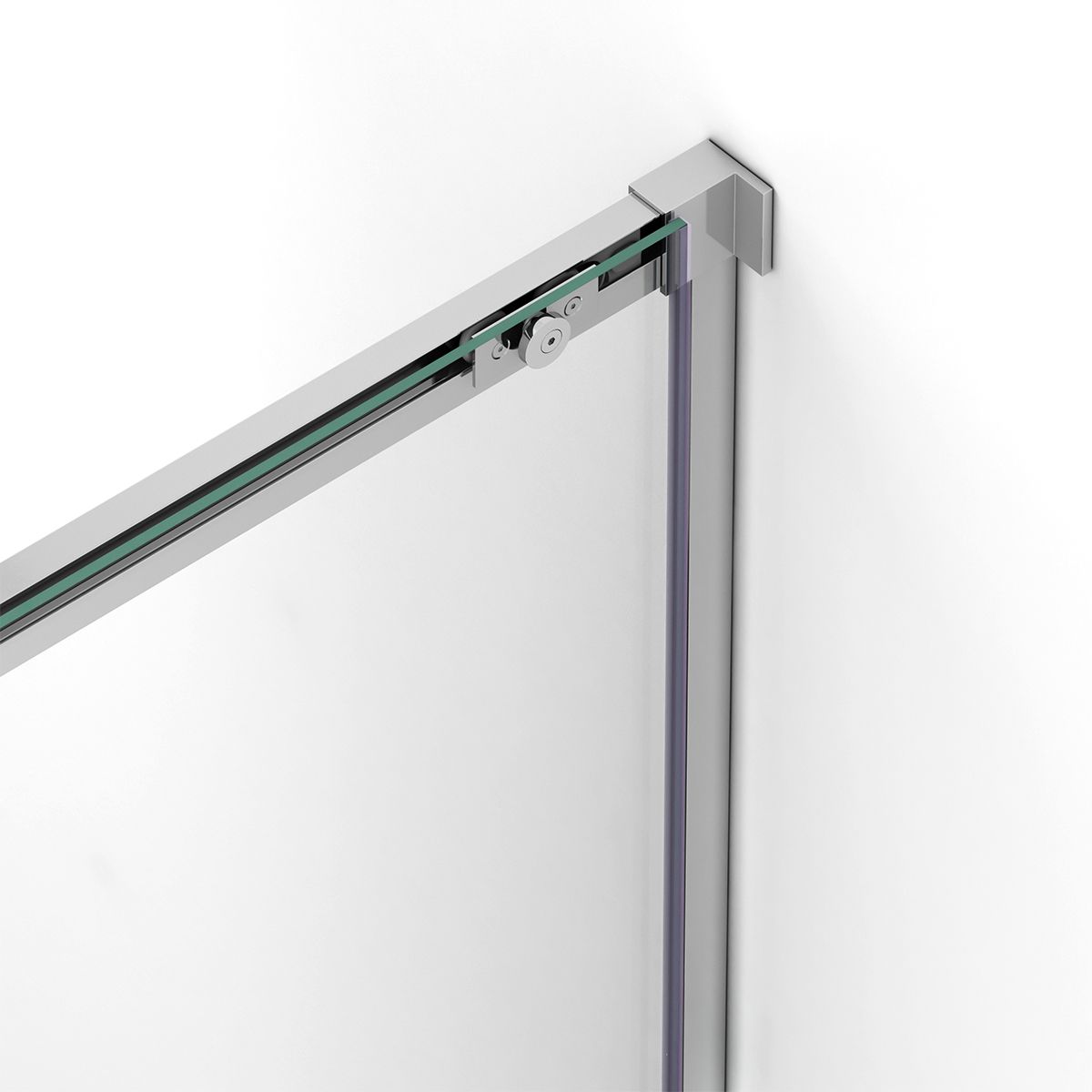 Duschtür, verschiebbar, transparent, 6 mm Sicherheitsglas, Abmessungen zwischen 100-160 cm, Chromprofil, Hanes