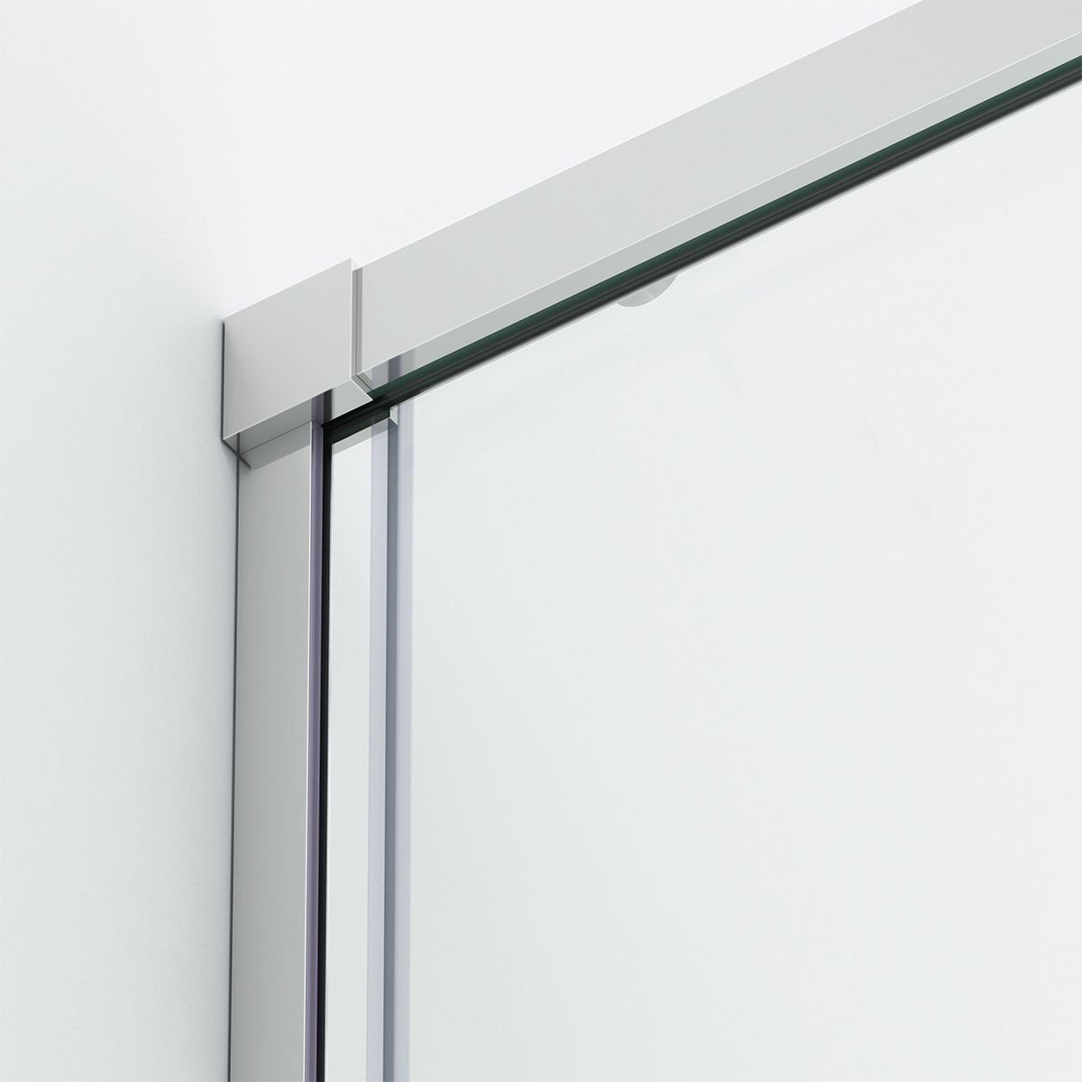 Duschtür, verschiebbar, transparent, 6 mm Sicherheitsglas, Abmessungen zwischen 100-160 cm, Chromprofil, Hanes