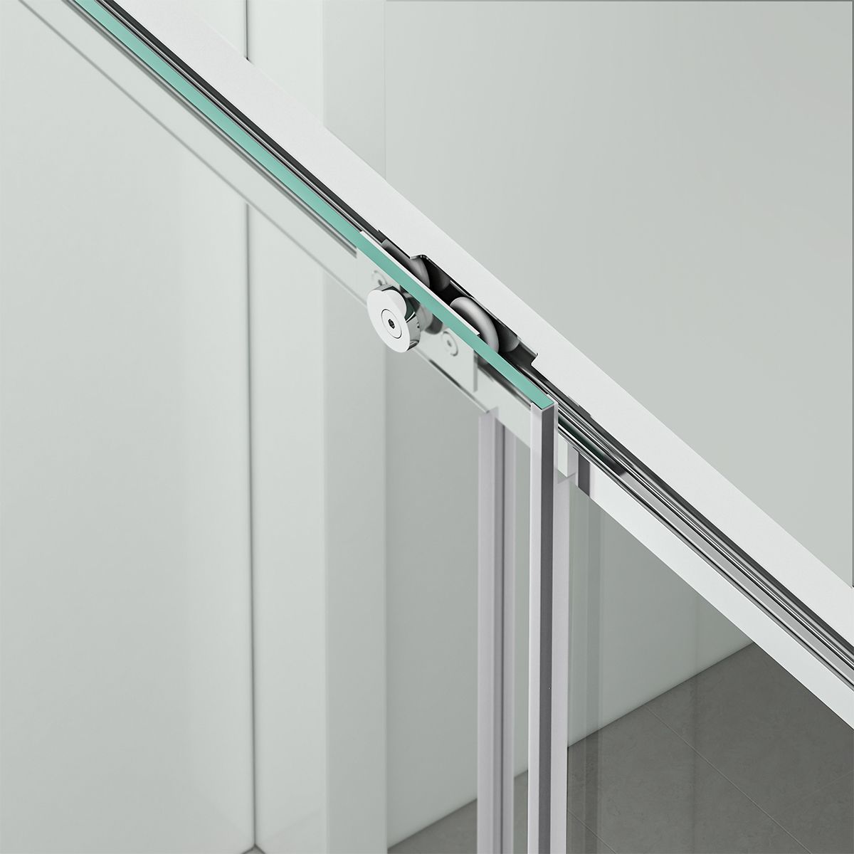 Duschtür, verschiebbar, transparent, 6 mm Sicherheitsglas, Abmessungen zwischen 100-160 cm, Chromprofil, Hanes