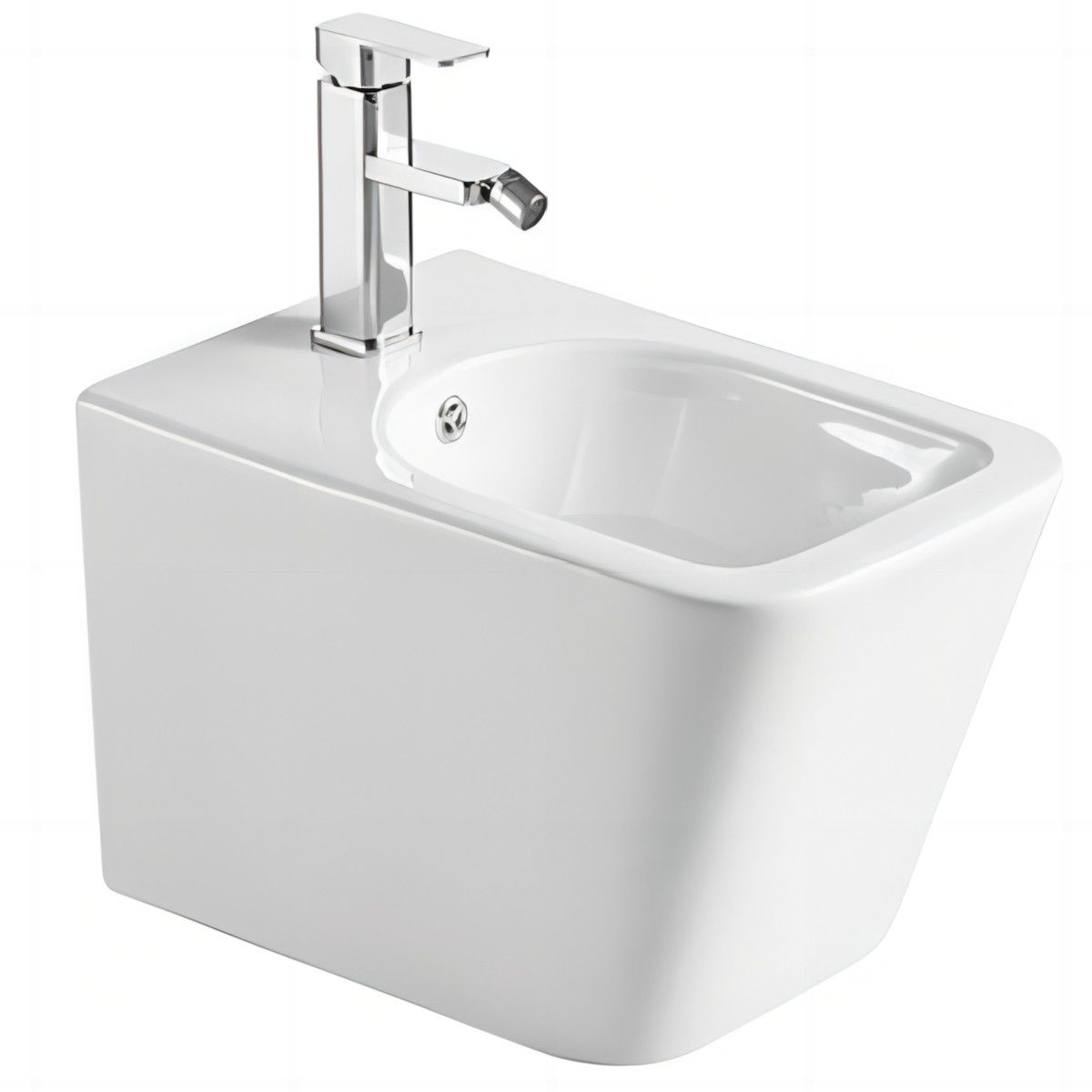Bidet Alfonso, Wandmontage, 50x34 cm, glänzend Weiß, Sanitärkeramik