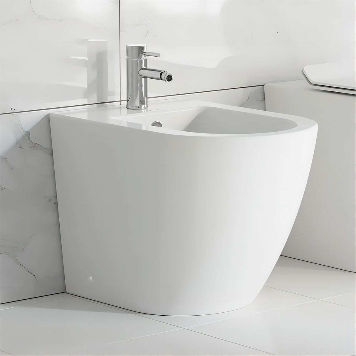 Bidet EGO Galo, Weiß, 55x36 cm, Bodenmontage, mit Überlauf