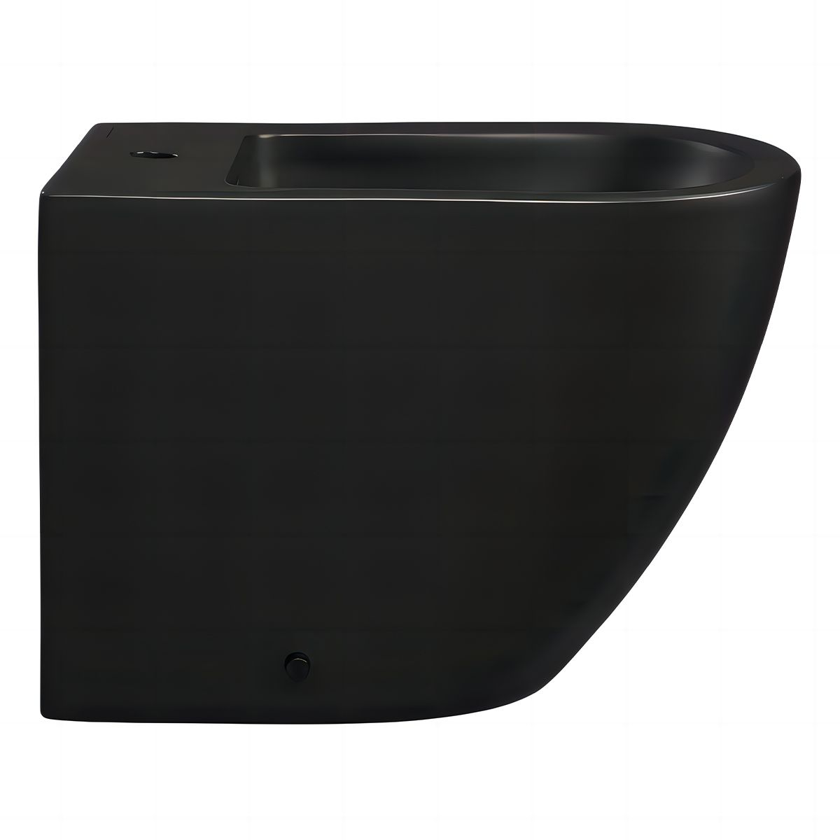 Bidet Galo, Mattschwarz, Power Colour, 56x36 cm, Bodenmontage, mit Überlauf