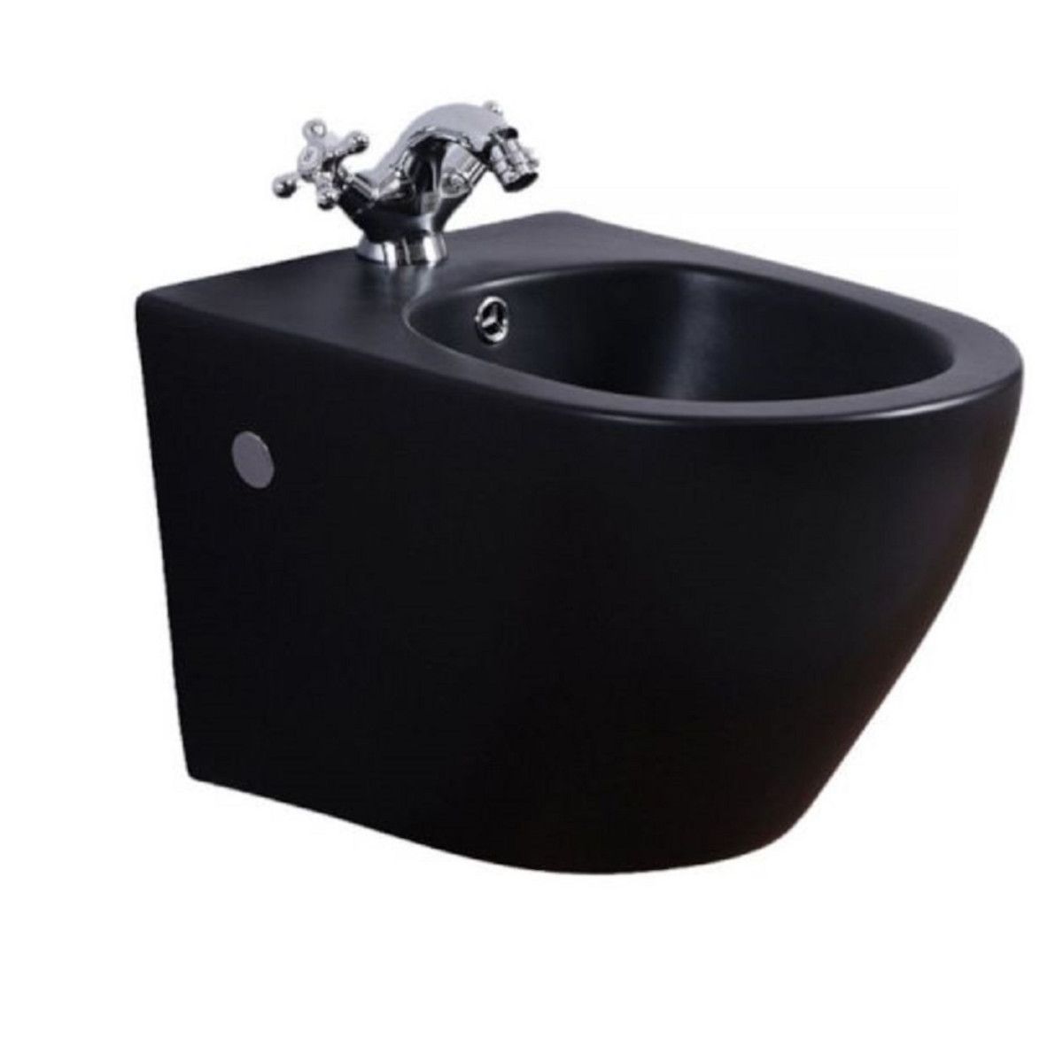 Bidet, Mattschwarz, Power Colour, 49x36 cm, Wandmontage, Sanitärkeramik, Ben