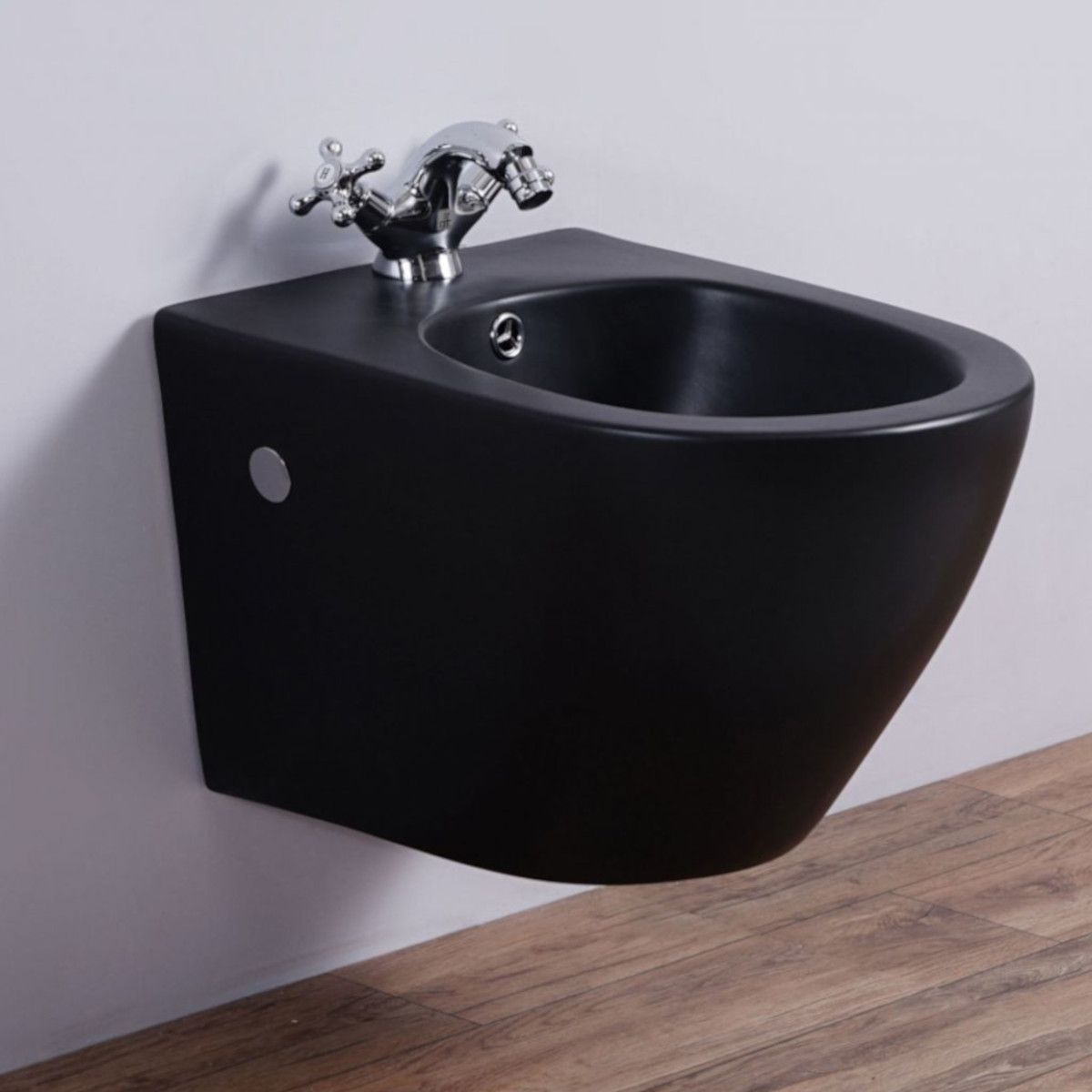 Bidet, Mattschwarz, Power Colour, 49x36 cm, Wandmontage, Sanitärkeramik, Ben