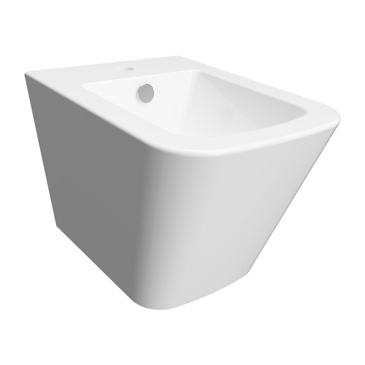 OMNIRES FONTANA Bidet-Becken, glänzend weiß, 49x35 cm, Wandmontage, Sanitärkeramik