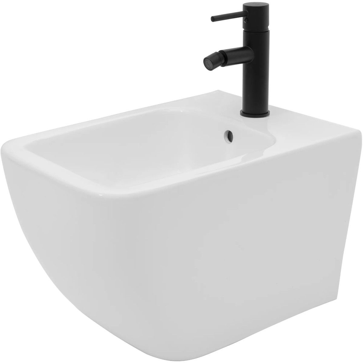 Bidet REA-Hary, Weiß, wandhängend, Sanitärkeramik, mit Überlauf, 50 x 36