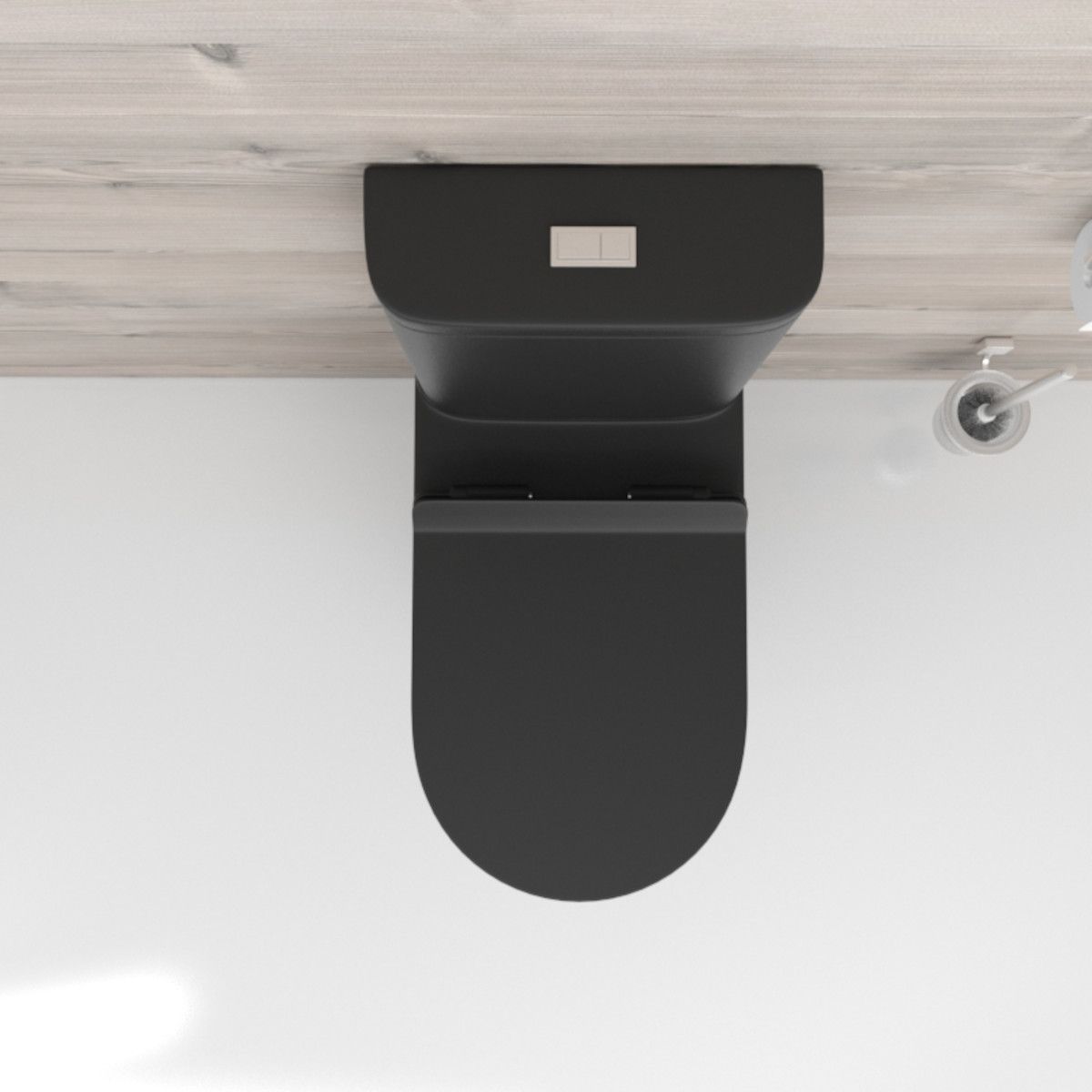 Toilettenschüssel EGO Dario Rimless inkl. Spülkasten, 2 Teile, Mattschwarz Power Color Bodenmontage Duroplast Slim Soft-Close-Abdeckung
