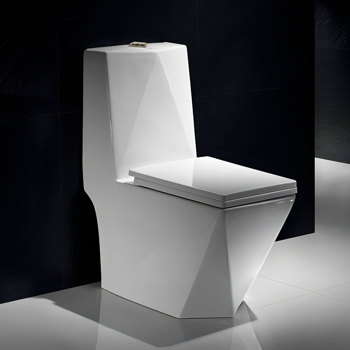 WC Enrico, SifonFlush, Weiß, 68x37 cm, inklusive Spülkasten, Bodenmontage, WC-Sitz mit Soft-Close-Automatik