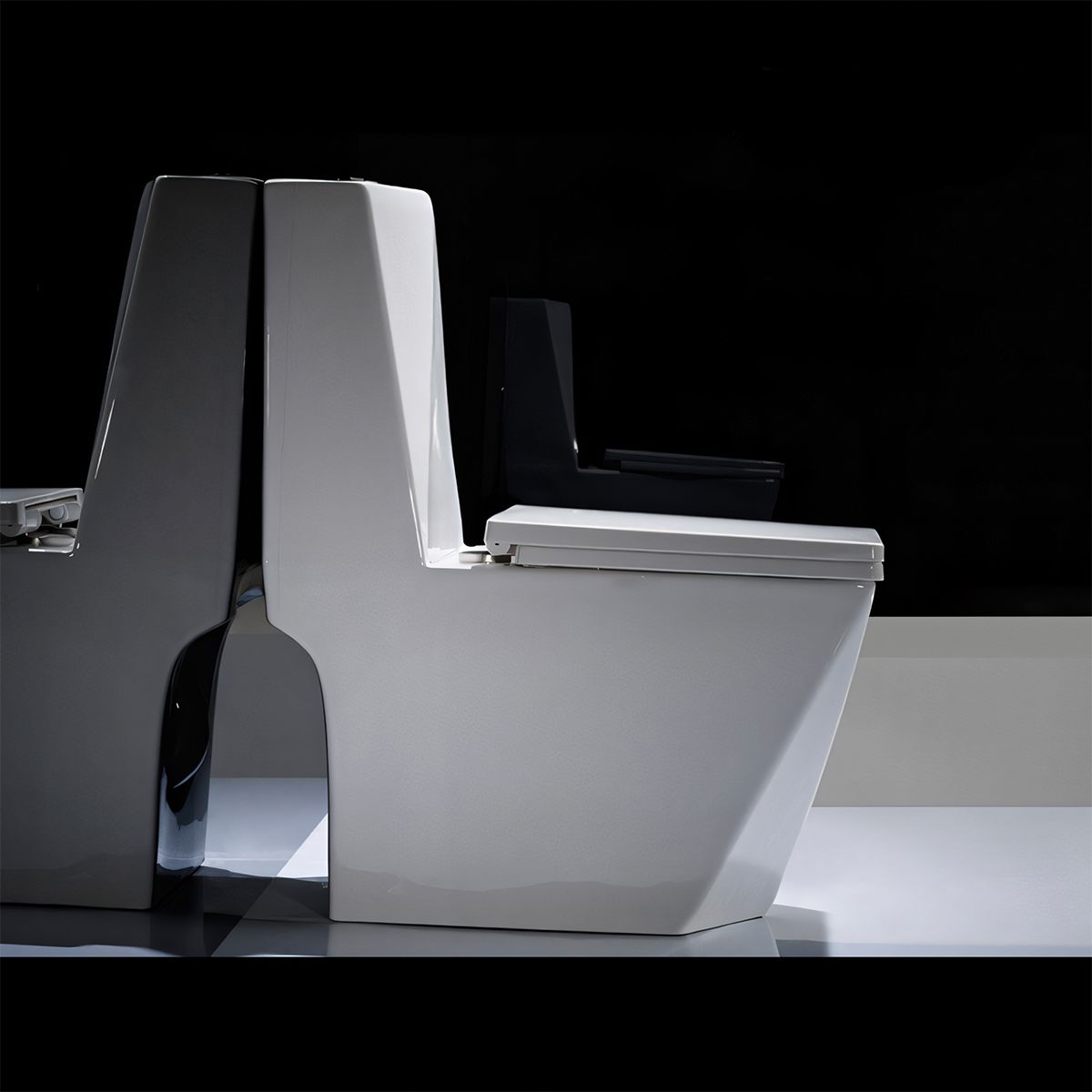 WC Enrico, SifonFlush, Weiß, 68x37 cm, inklusive Spülkasten, Bodenmontage, WC-Sitz mit Soft-Close-Automatik