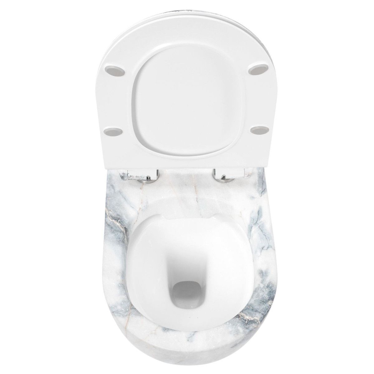 Wandhängendes WC, Granit Glänzend, Rimless, 49x37 cm, Duroplast-Deckel, Sanitärkeramik, Ben