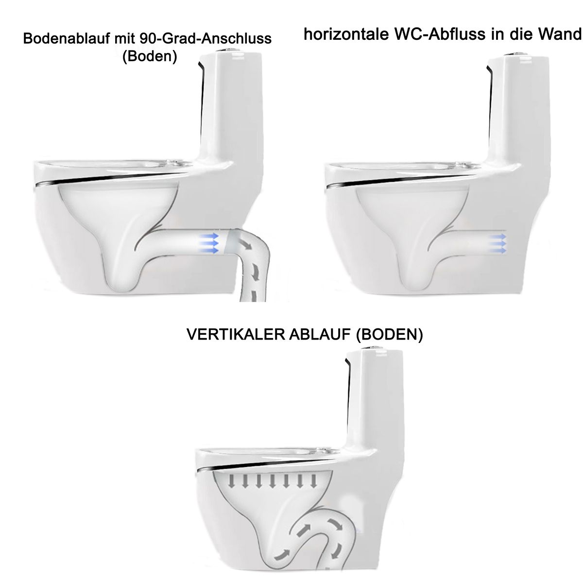 WC Lazio Marble, Rimless, 70x37 cm, integrierter Spülkasten, Weiß, Bodenmontage, Soft-Close Deckel, Royalty Line von Ego