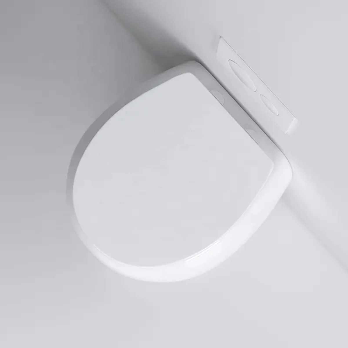 Toilettenschüssel, hängende Installation, Randlos, Glänzweiß, 47 x 45 cm, Site-Keramik, Duroplast-Deckel mit Soft Close, Roli