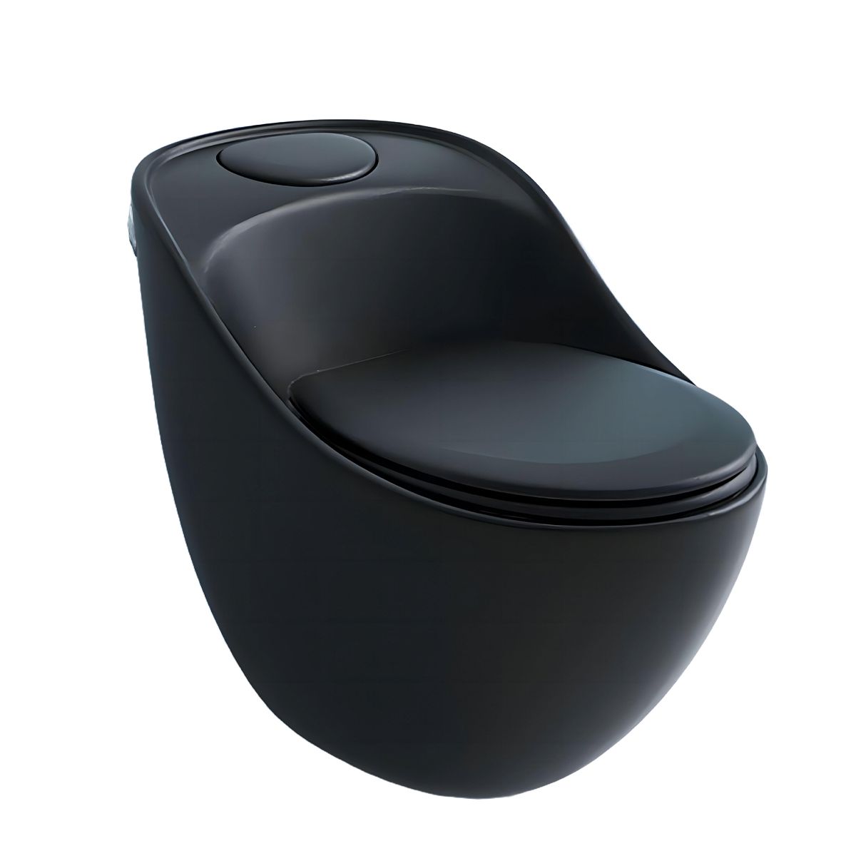 New Santa Rimless WC, 69 x 46 cm, eingebauter Spülkasten, Mattschwarz, Power Colour, Bodenmontage, Soft-Close Deckel