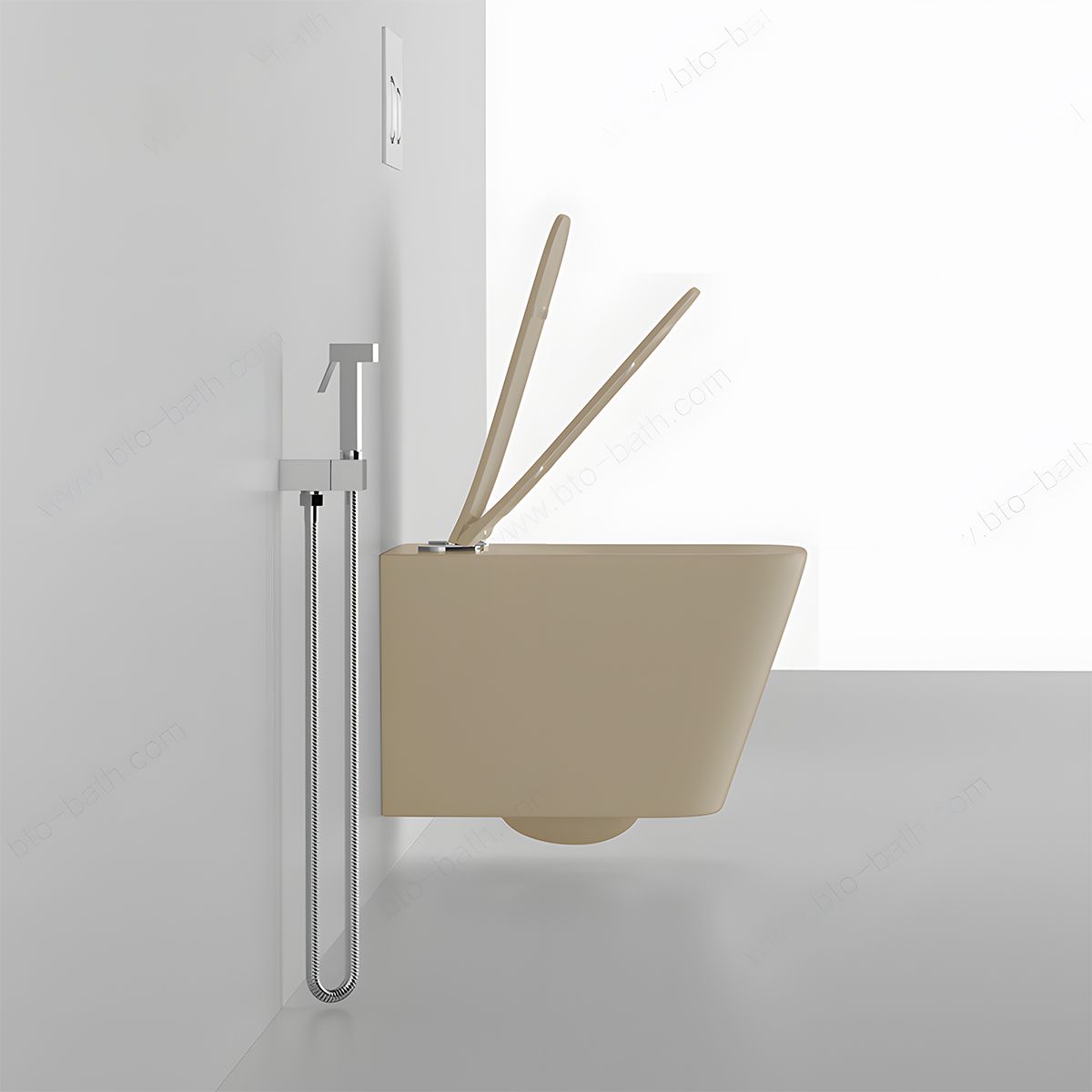 Toilettenschüssel, Rimless, Jasmin Matt, Power Colour, Wandmontage, inkl. Slim-Duroplast-Sitz mit Soft-Close, Alfonso