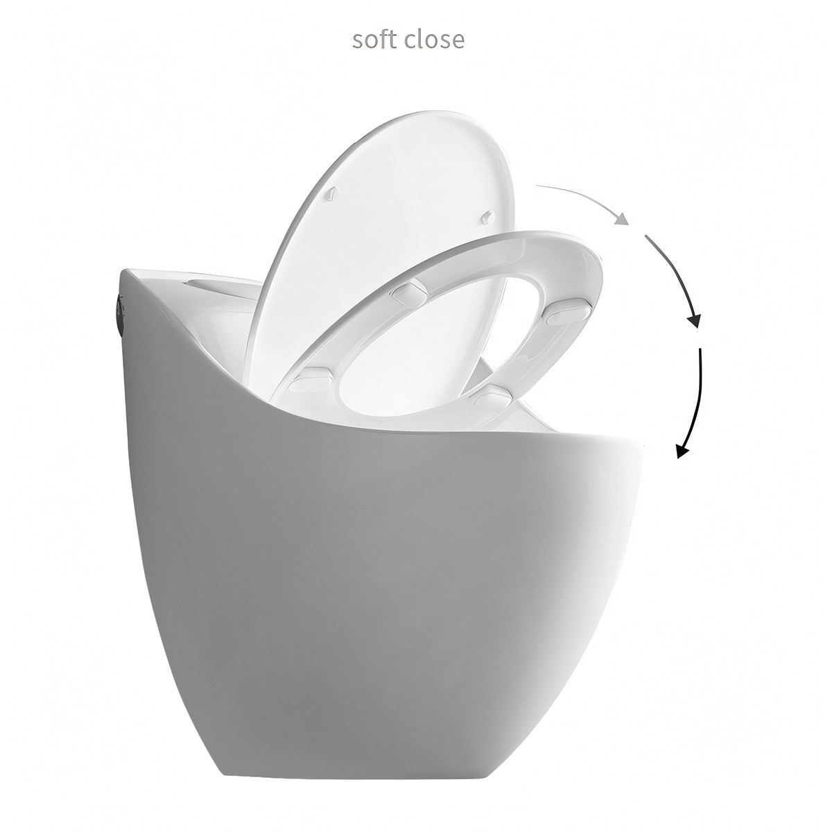 Santa Rimless WC, 69x46 cm, Einbautank, Weiß, Bodenmontage, Soft-Close-Deckel inklusive, Lizenzlinie von Ego