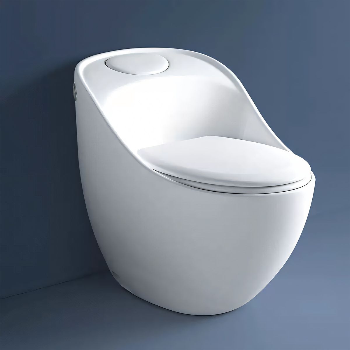 Santa Rimless WC, 69x46 cm, Einbautank, Weiß, Bodenmontage, Soft-Close-Deckel inklusive, Lizenzlinie von Ego