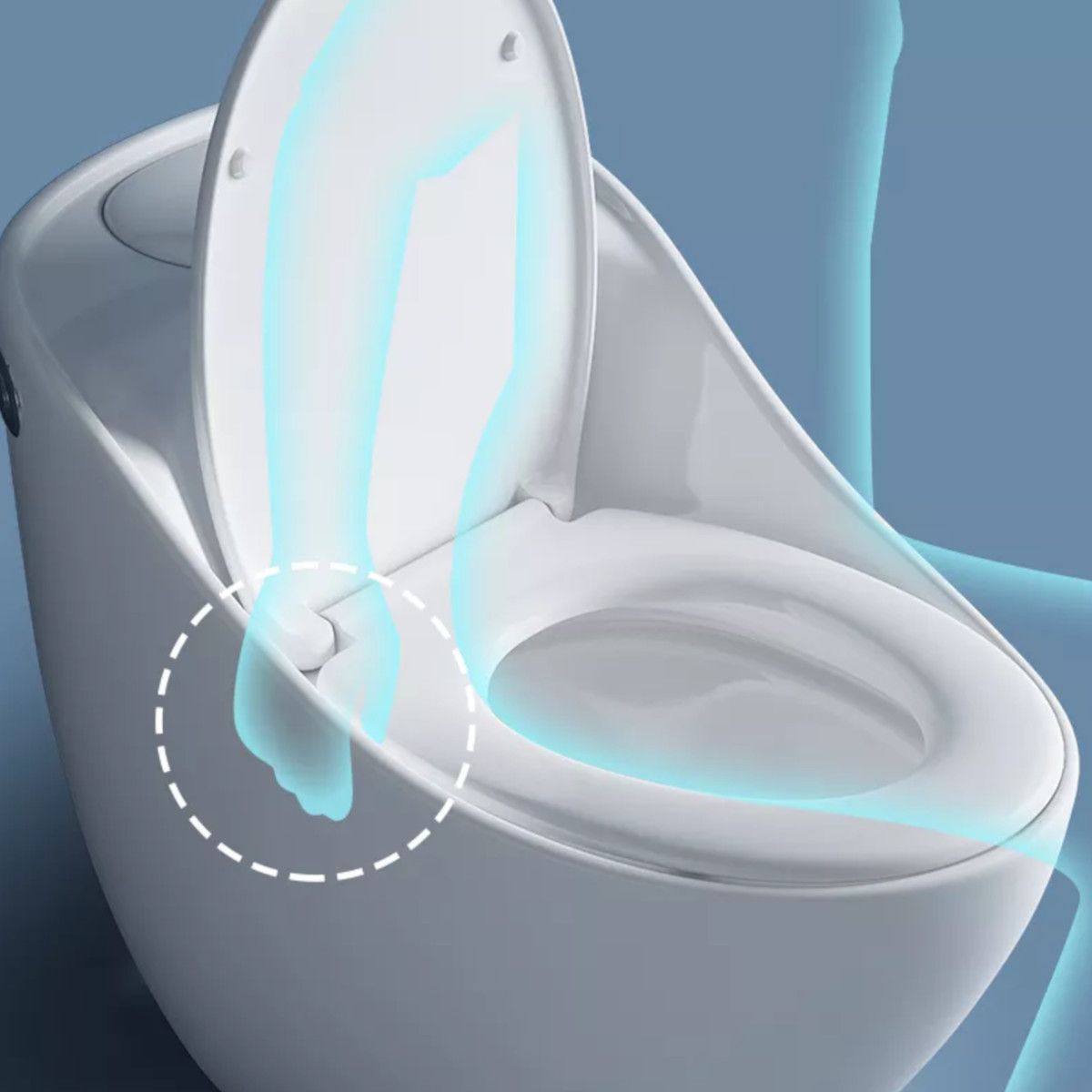 Santa Rimless WC, 69x46 cm, Einbautank, Weiß, Bodenmontage, Soft-Close-Deckel inklusive, Lizenzlinie von Ego