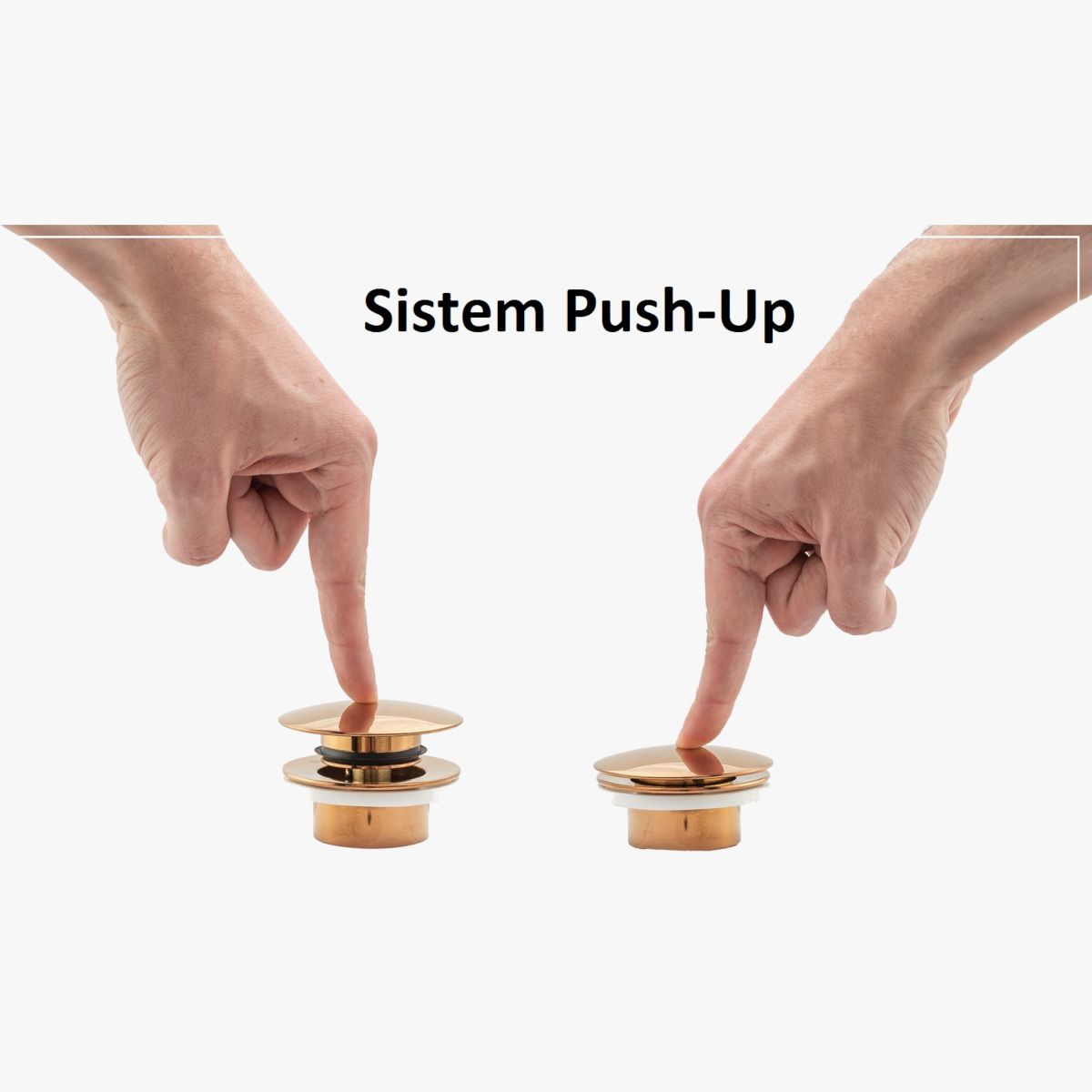 Universal-Ablaufventil Klick-Klack, Push-Open-Funktion, Oberfläche Weiß