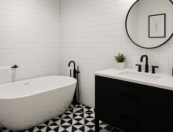 Schwarz-weißes Badezimmer: Gestaltungsideen für einen eleganten und funktionalen Raum Schwarz-weißes Badezimmer: Gestaltungsideen für einen eleganten und funktionalen Raum